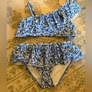 Janie and Jack Blue Floral Bikini Set